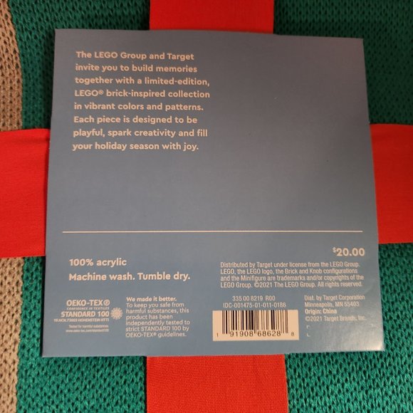 Retired Lego x Target Throw Blanket Green Teal Block - Picture 5 of 5